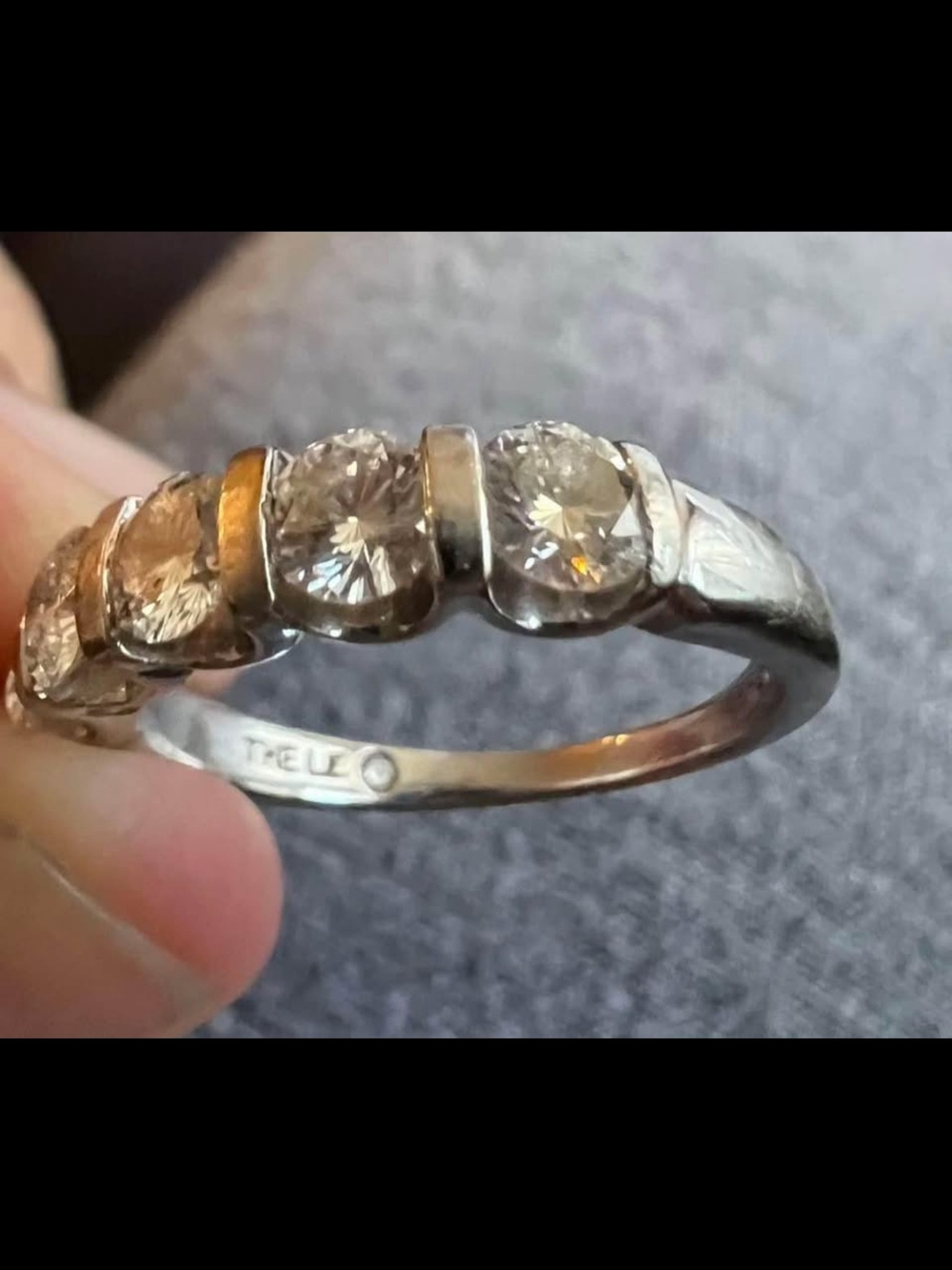 Zales Sterling Silver Clear Five-Stone Diamond Ring (Real Diamonds 14k )